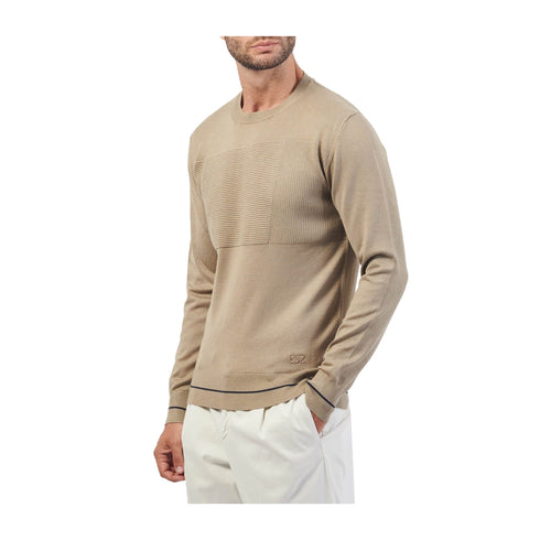 YESZEE Pullover Maglia Uomo lavorazione ottoman Fango - Francavilla Moda